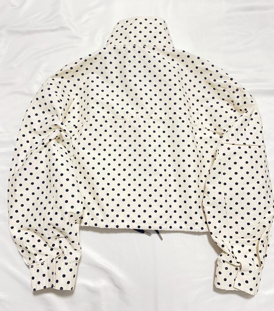 【即完品】美品✨ ZARA ドット柄パフジャケット 白色 XL 水玉柄