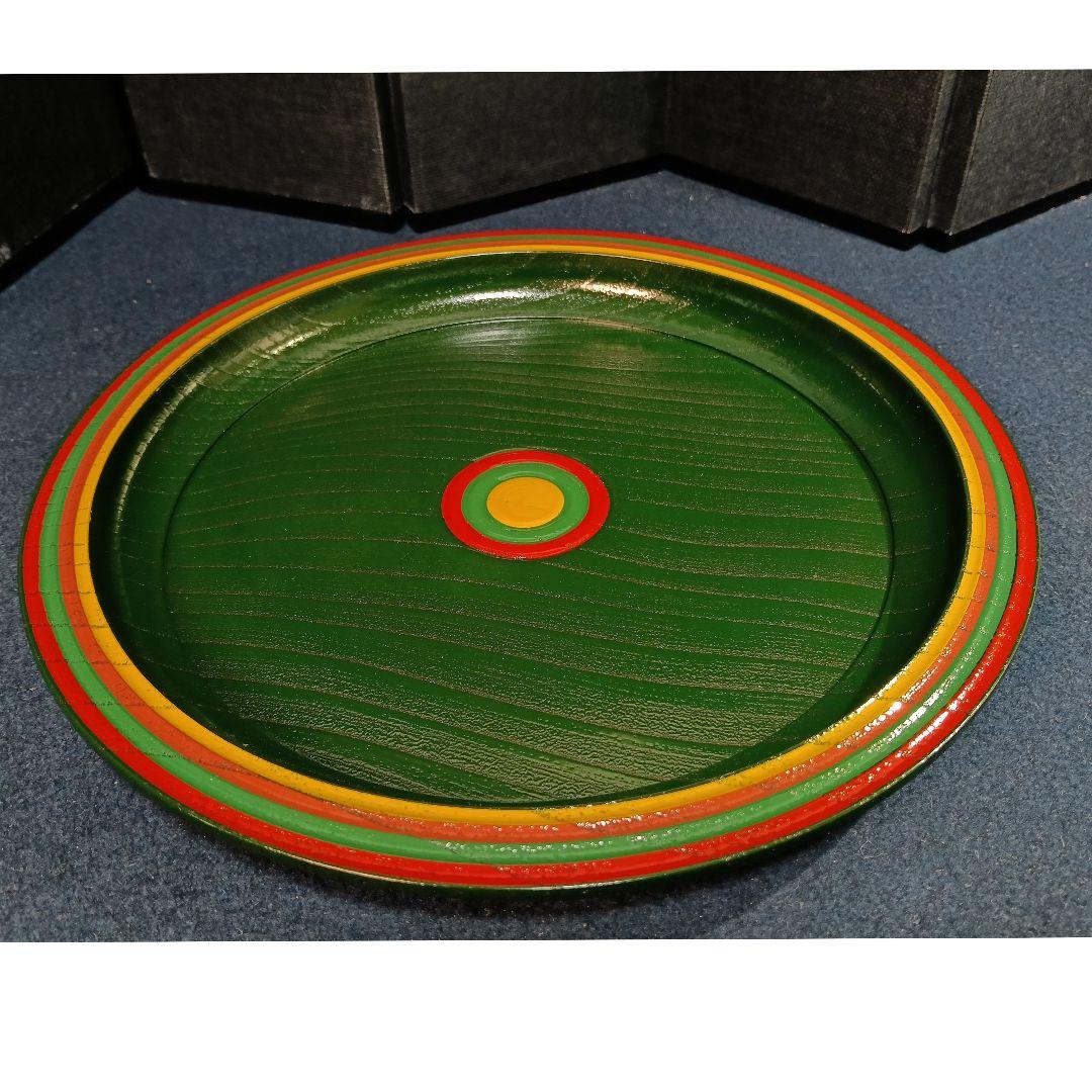 AP8 塗師 石斎 共布 独楽盆 菓子器 山中塗 茶道具 独楽漆 未使用 美品