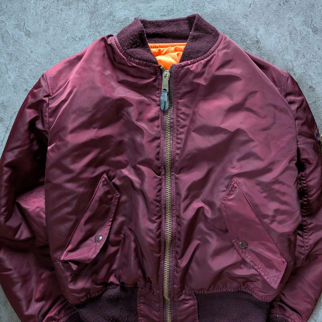 【80s】美品 三本タグ アルファ MA-1 フライトジャケット USA レッド