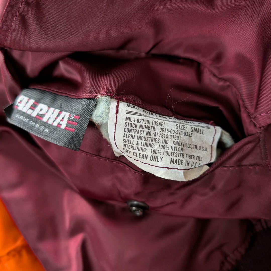 【80s】美品 三本タグ アルファ MA-1 フライトジャケット USA レッド