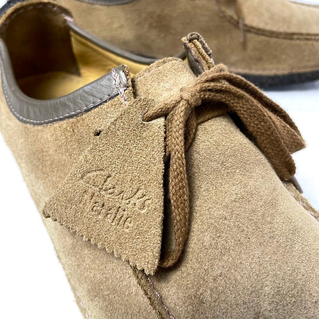 Clarks クラークス27cm ナタリー 本革 ベージュ チャーム付き 美品