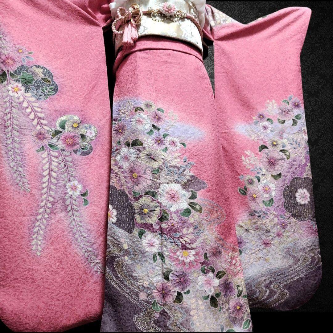 SALE中☆振袖フルセット(7点)成人式・辻ヶ花・辻が花・花絞り・金通し・金彩