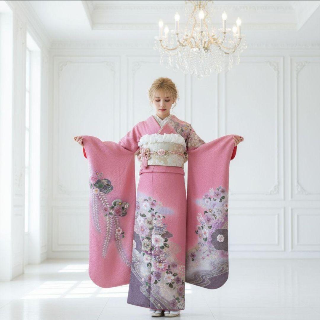 SALE中☆振袖フルセット(7点)成人式・辻ヶ花・辻が花・花絞り・金通し・金彩