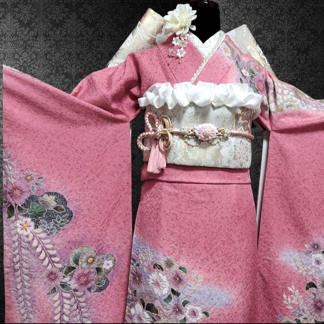 SALE中☆振袖フルセット(7点)成人式・辻ヶ花・辻が花・花絞り・金通し・金彩