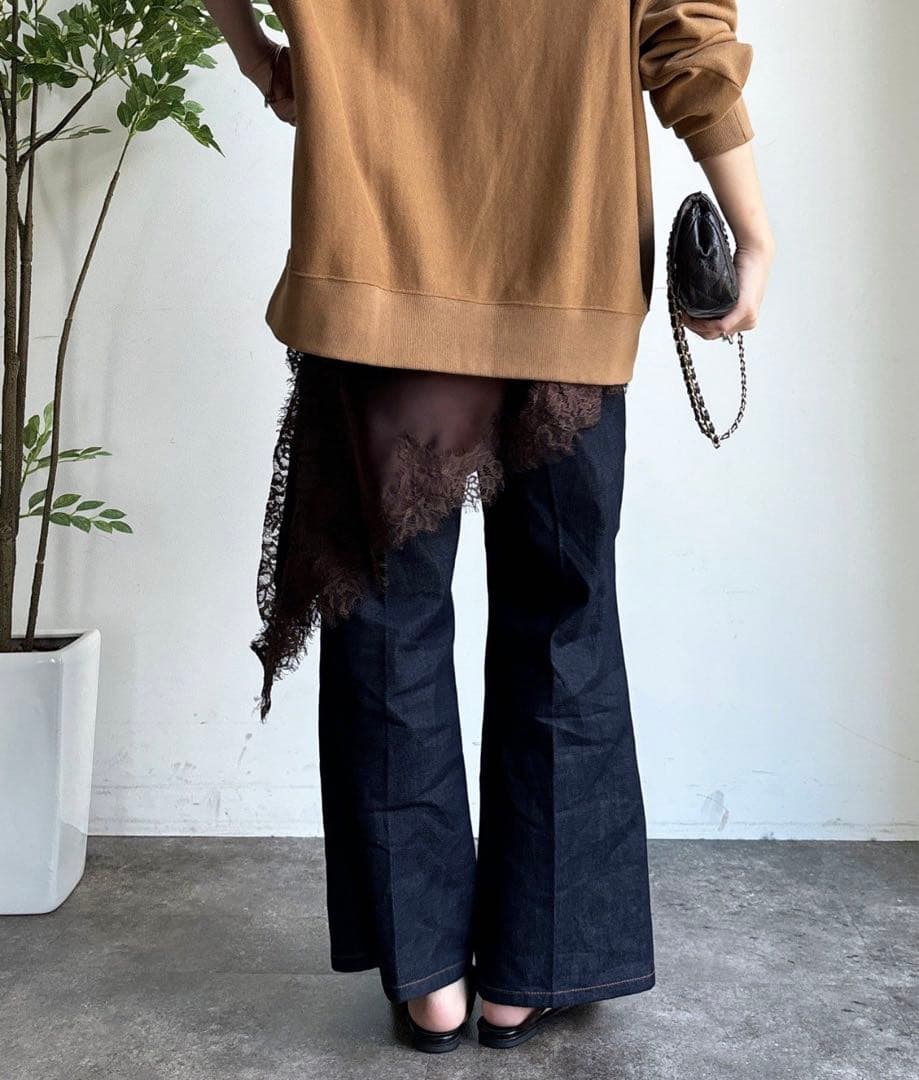 お安くしました！DOU DOU アンシンメトリーレースロングキャミ