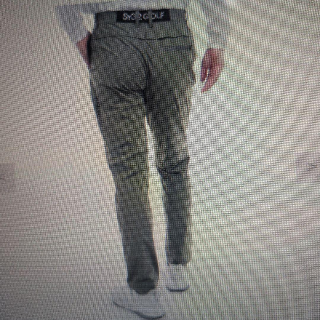 SY32:メンズ:Lサイズ:ストレッチ ロングパンツ:オリーブ色