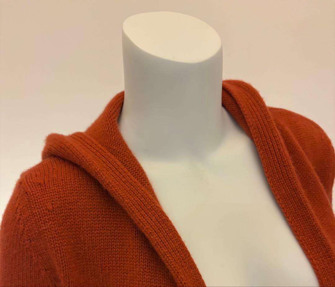中古フォクシーＦＯＸＥＹロングカーディガンカシミヤ39681テラコッタ