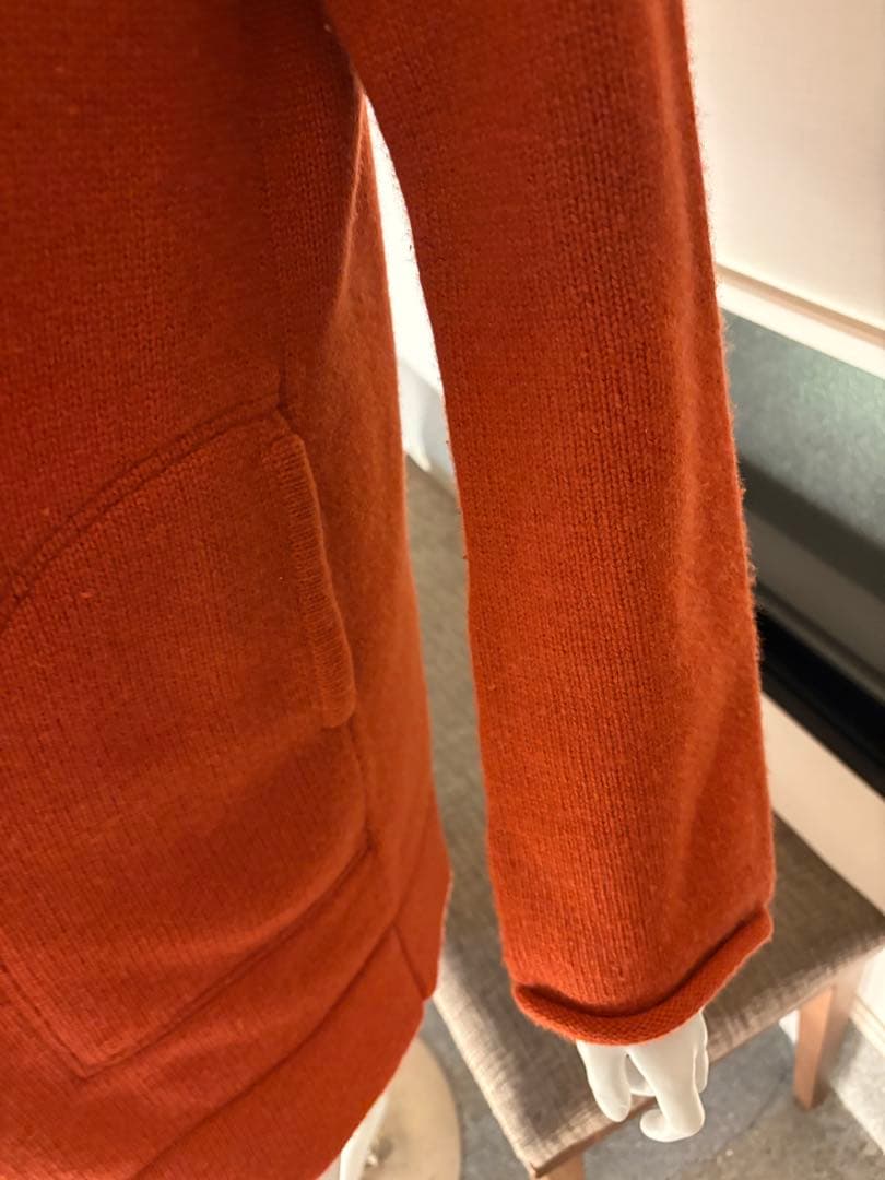 中古フォクシーＦＯＸＥＹロングカーディガンカシミヤ39681テラコッタ
