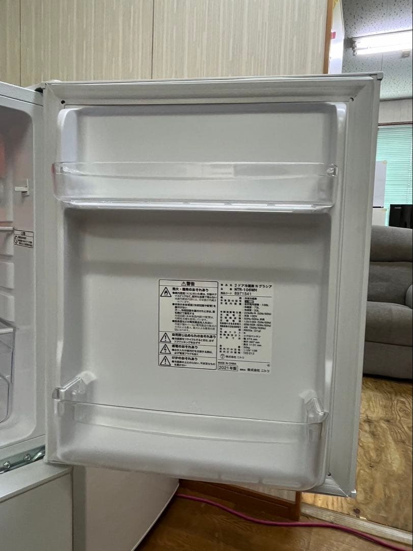 冷蔵庫 2021年 ニトリ 106L 右開き NTR-106WH