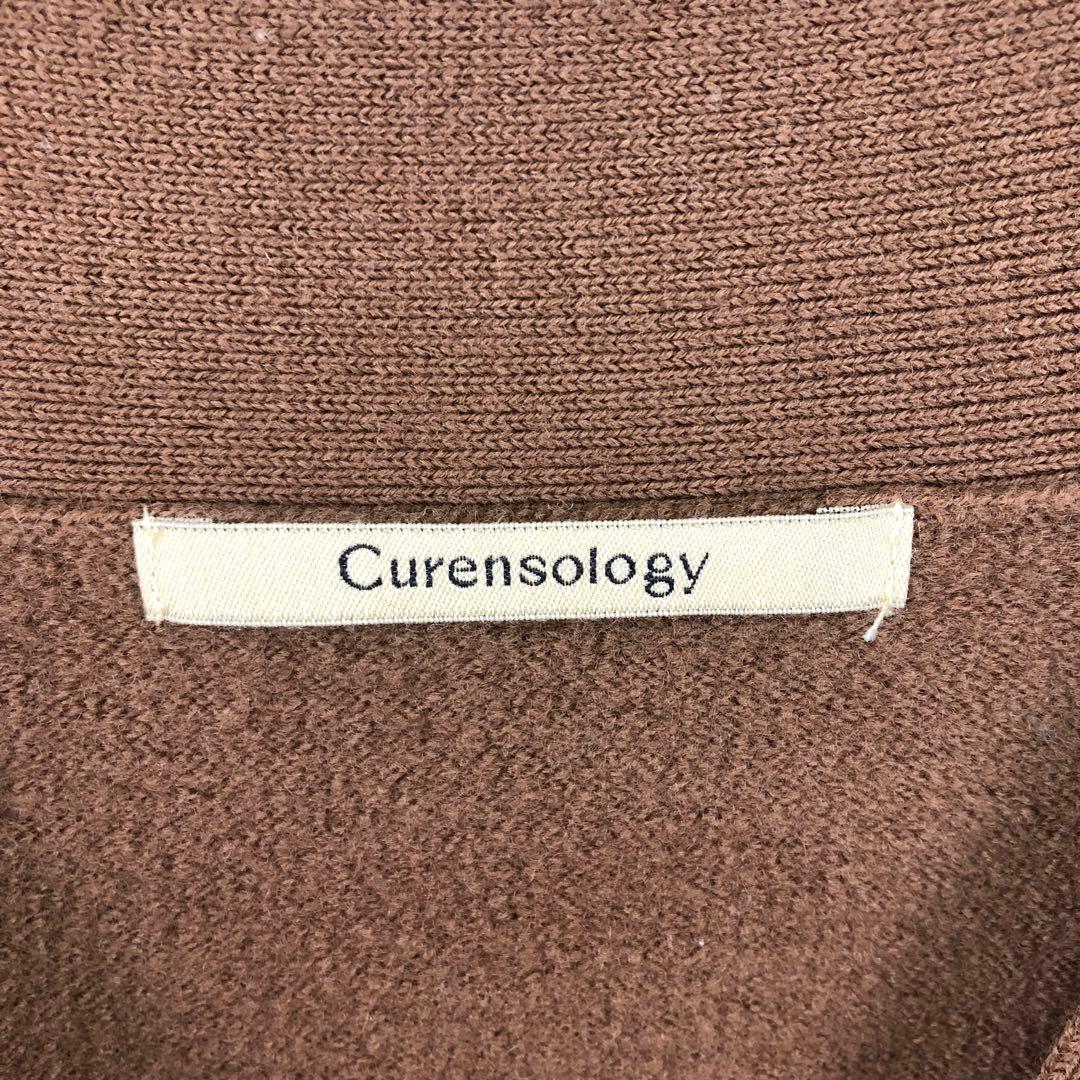 Curensology アッシュクウールカーディガン F ブラウン 金ボタン