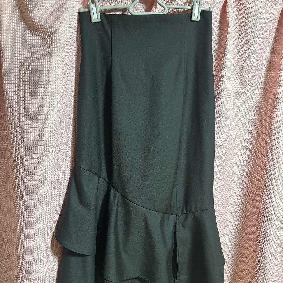 dazzlin バックレースアップアシメマーメイドスカート ブラック Sサイズ
