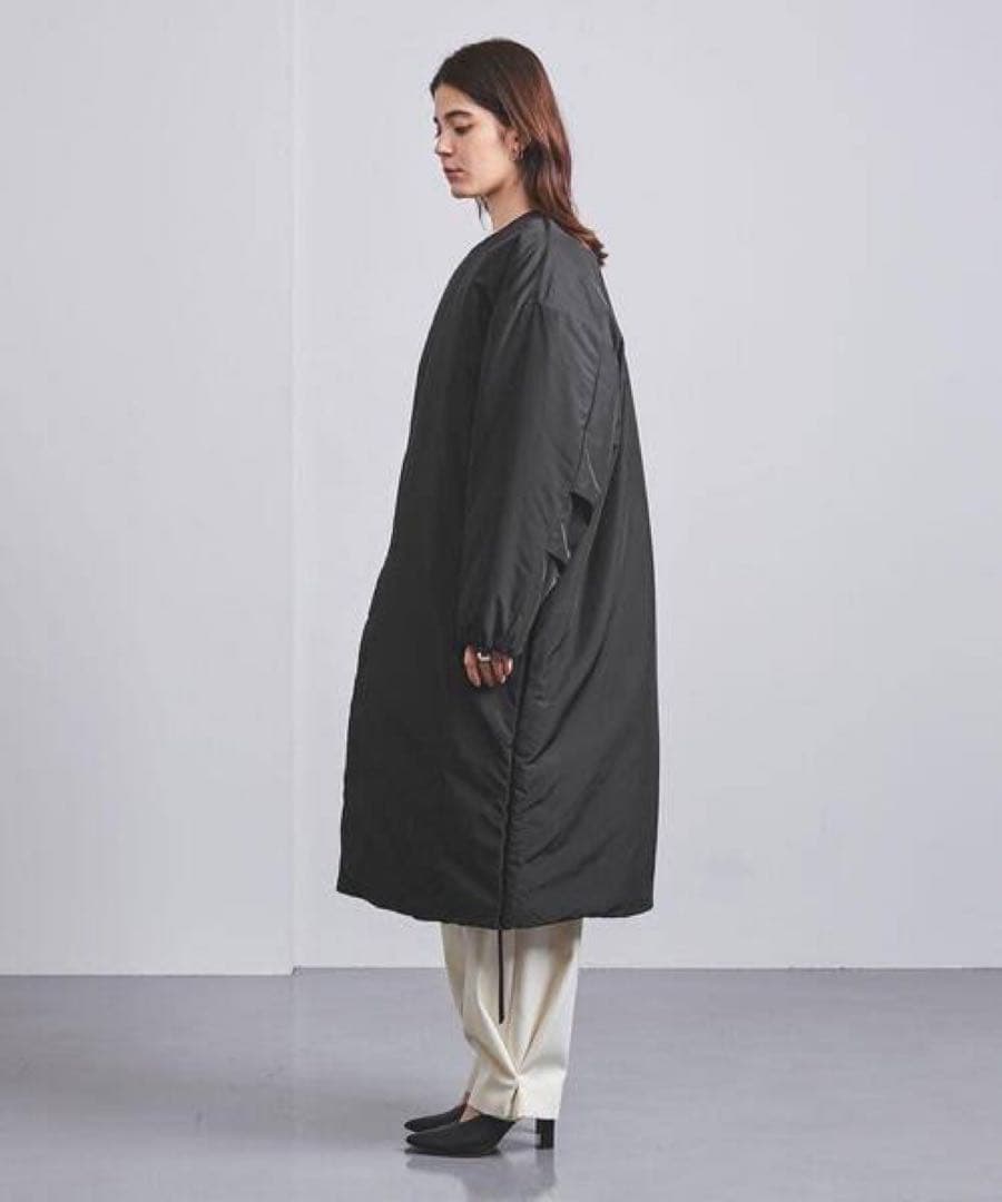 HYKE ハイク　NYLON OXFORD COAT ノーカラーコート