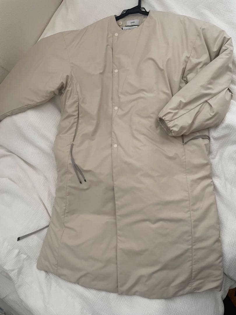 HYKE ハイク　NYLON OXFORD COAT ノーカラーコート