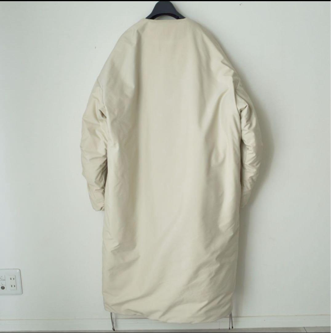 HYKE ハイク　NYLON OXFORD COAT ノーカラーコート
