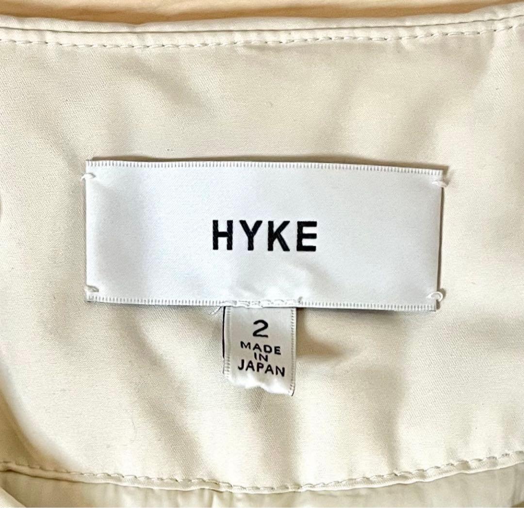 HYKE ハイク　NYLON OXFORD COAT ノーカラーコート