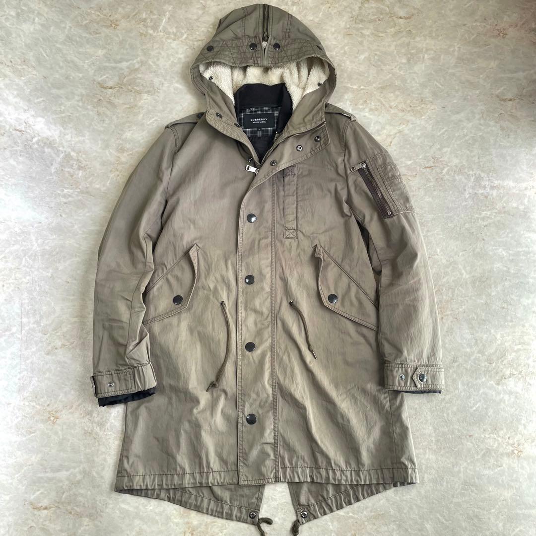 BURBERRY BLACK LABEL 中綿ライナー ミリタリー モッズコート