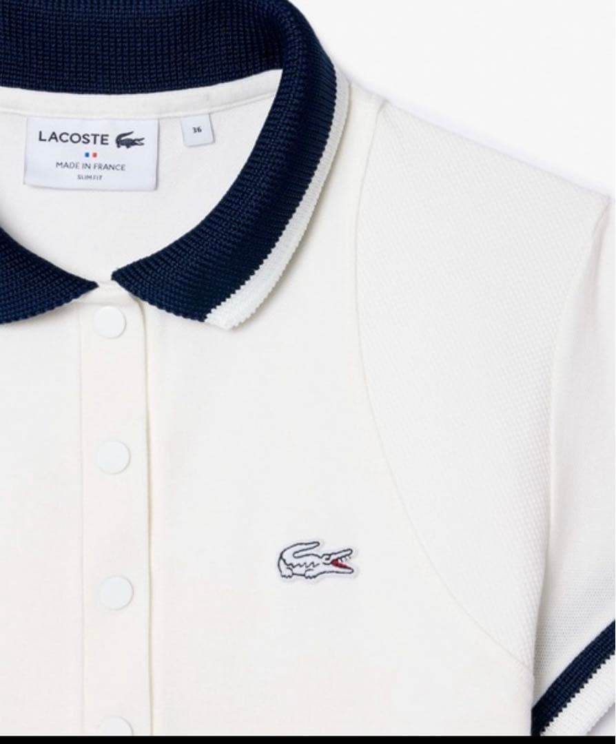LACOSTE フランスメイドシングルジャージポロシャツレディース 34