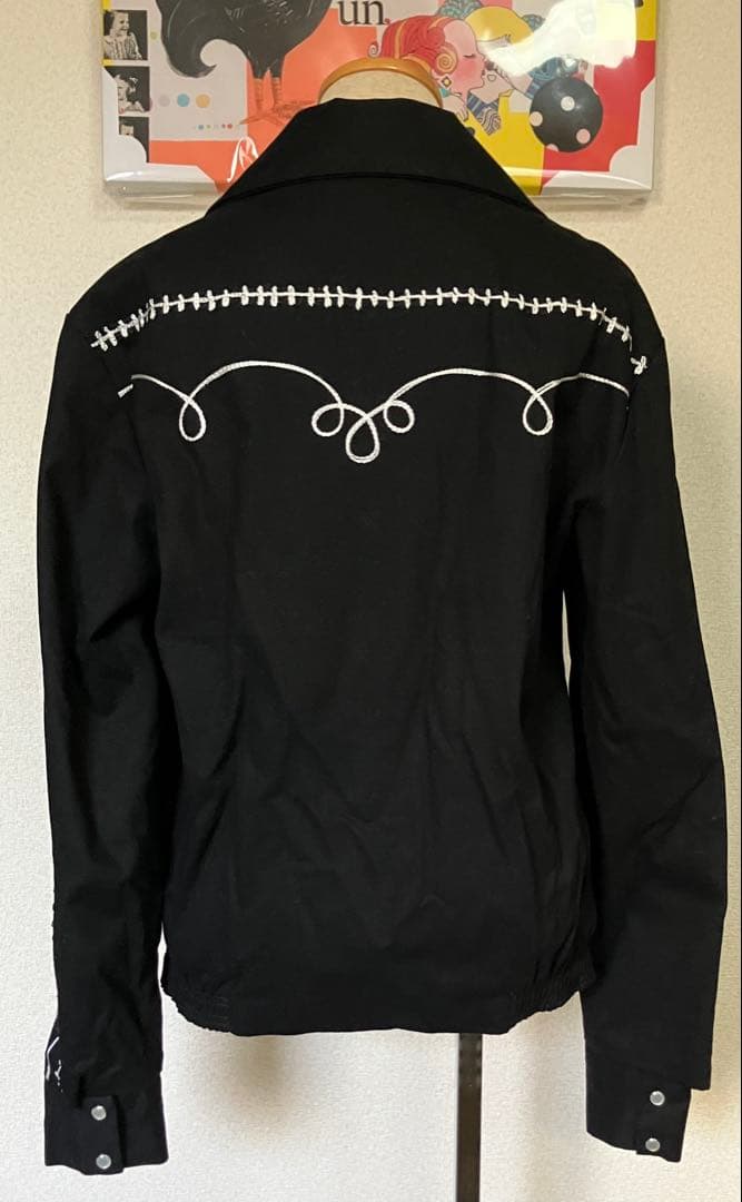 Rockmount Ranch Wear 刺繍入りブラックジャケット ロカビリー