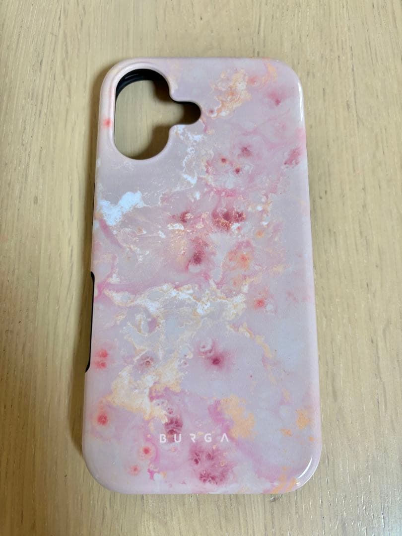 【新品】BURGA マーブルデザイン ハードケース　ピンク　iPhone17