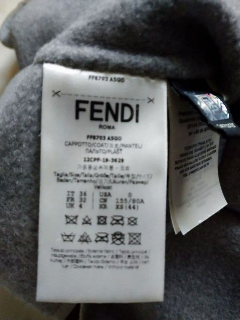 美品 フェンディ ミンクファー付コート36