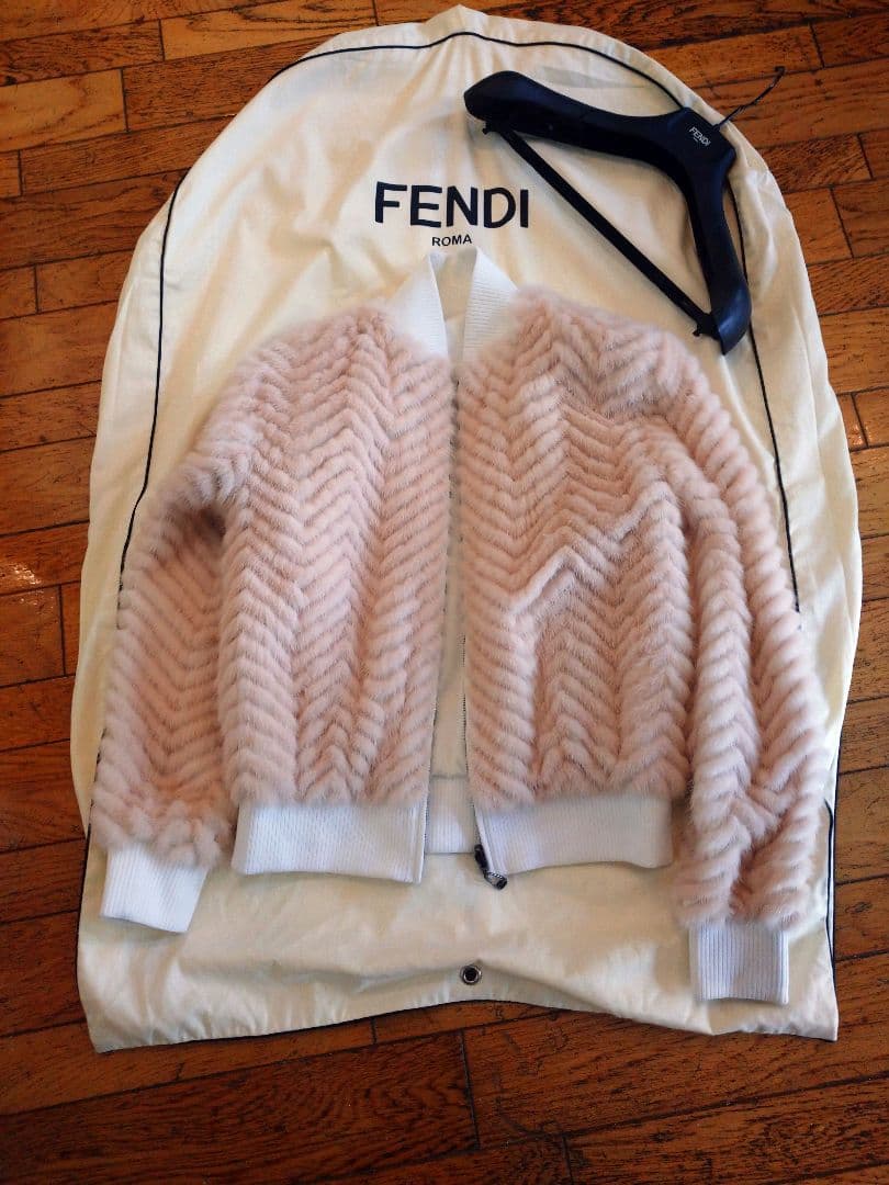 美品 フェンディ ミンクファー付コート36
