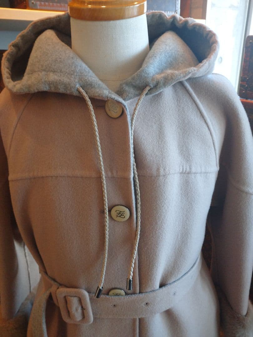 美品 フェンディ ミンクファー付コート36