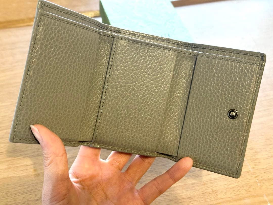 GUCCI マーモント　三つ折り財布　グレー