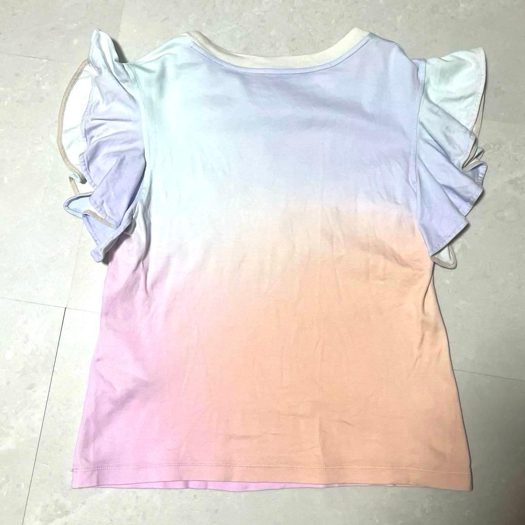ルイヴィトン 22SS ロゴ 袖フリル グラデーション 半袖 Tシャツ