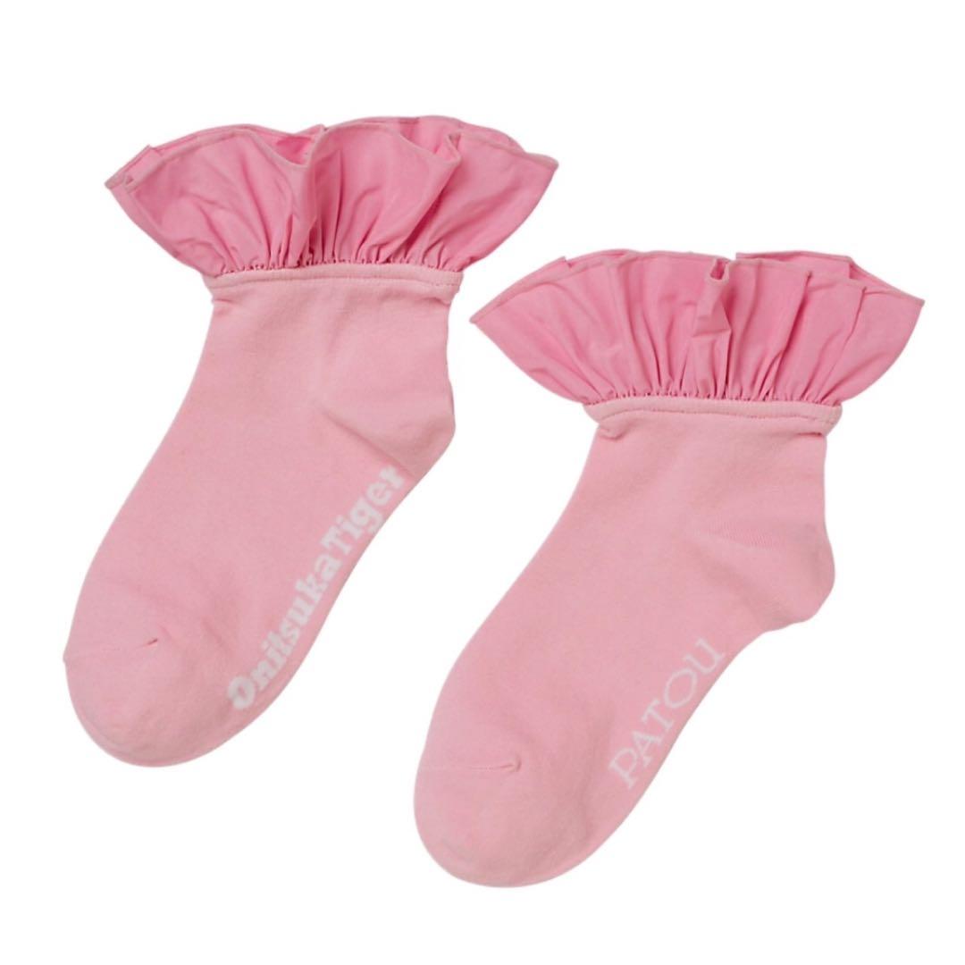 patou オニツカタイガー socks 靴下 ピンク S フリル