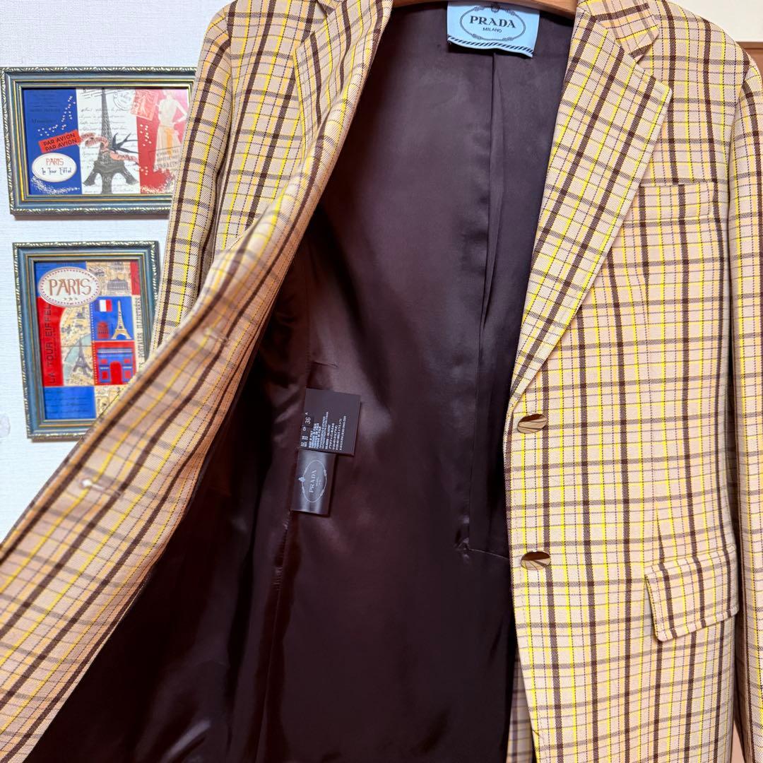 PRADA 美品！チェック　テーラードジャケット
