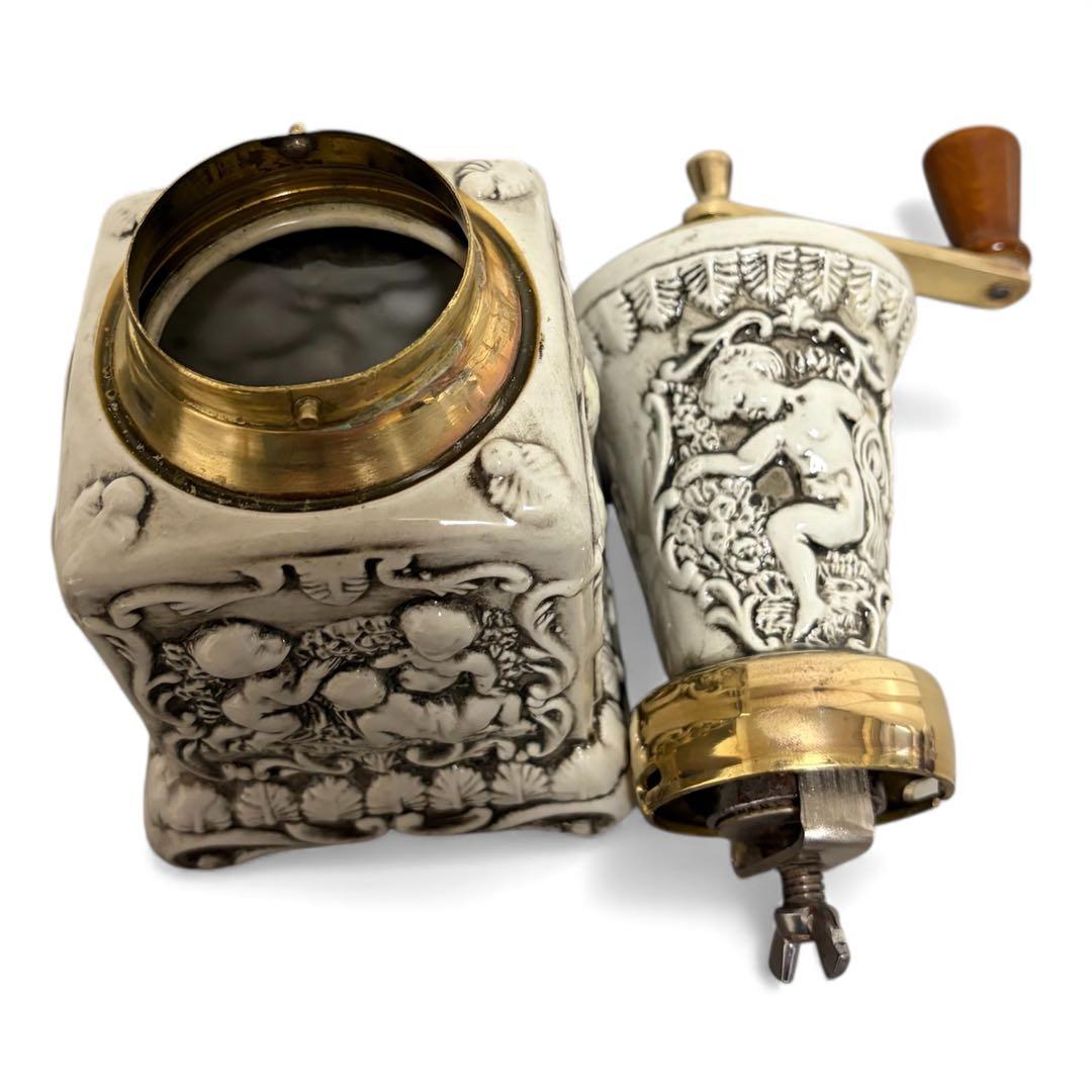 Berti Firenze イタリア製 陶器×真鍮 コーヒーミル（アンティーク）