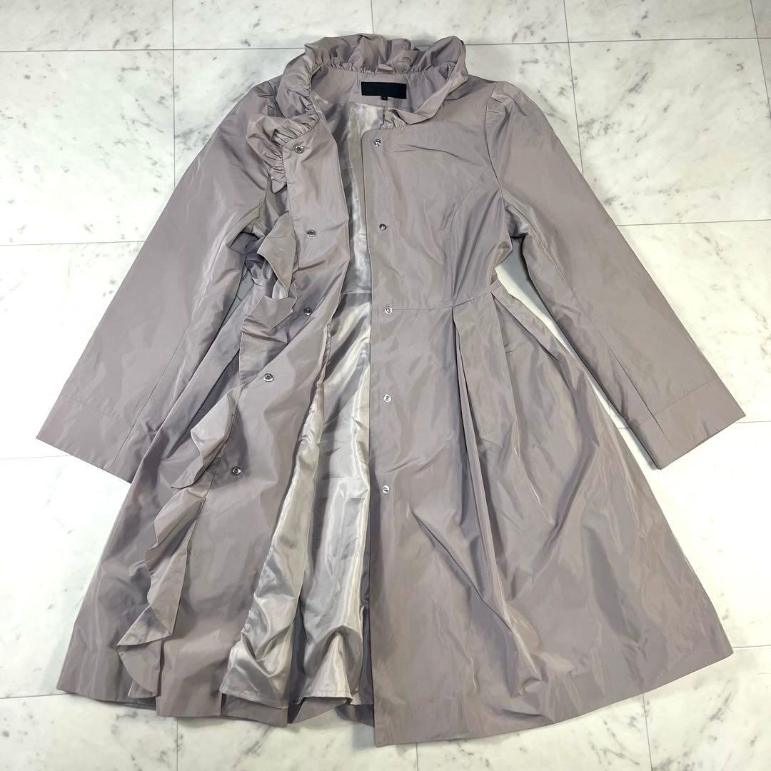 極美品TO BE CHIC フリル　スプリングコート　ウエストリボン　Aライン