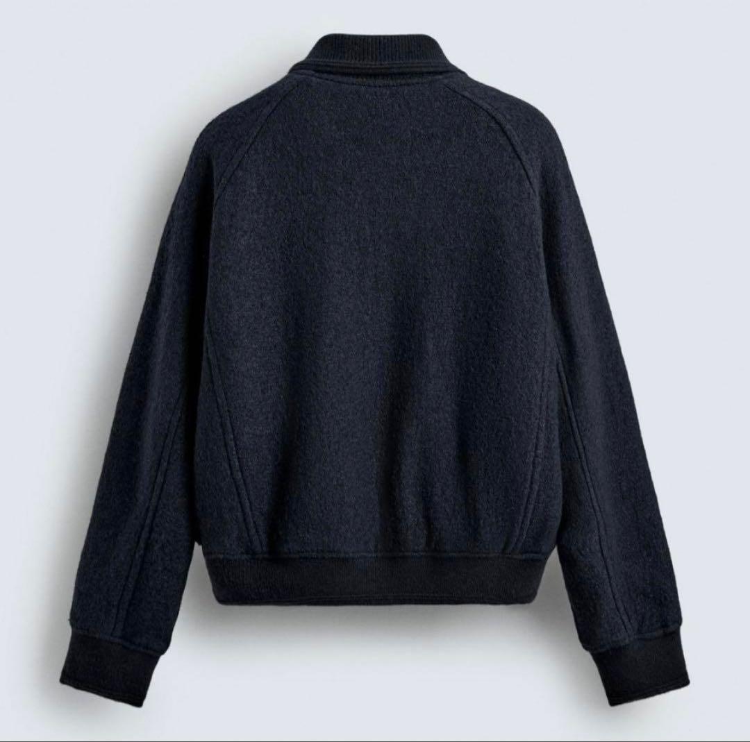 ZARA リブ襟切り替えジャケット　L