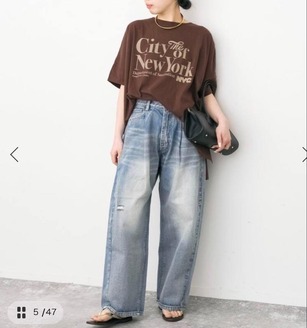 美品スピックアンドスパン　5 1/2 TUCKBARREL DENIM28インチ