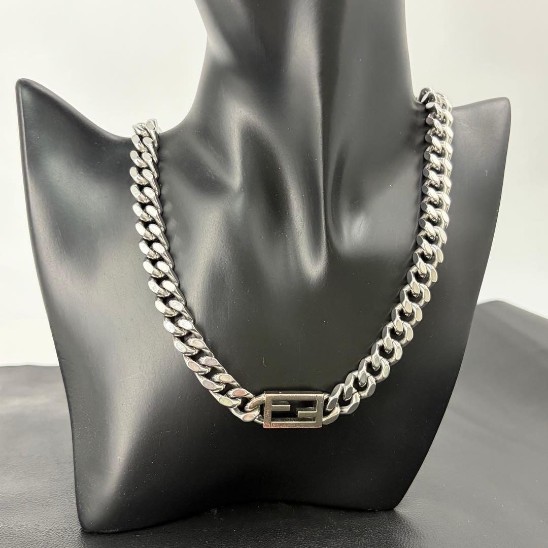 FENDI バゲット ネックレス 喜平チェーン シルバー ズッカ 958