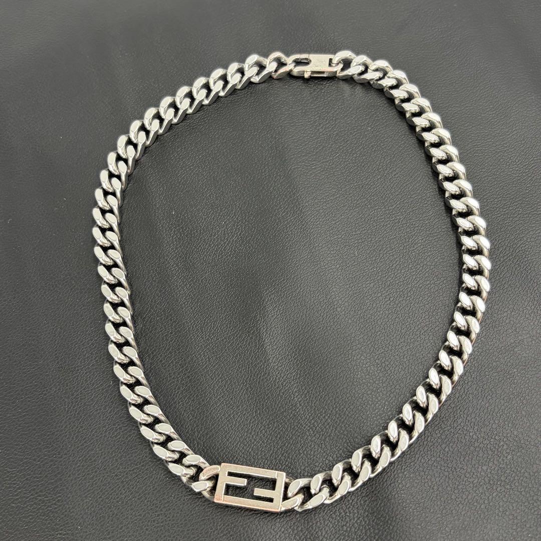 FENDI バゲット ネックレス 喜平チェーン シルバー ズッカ 958