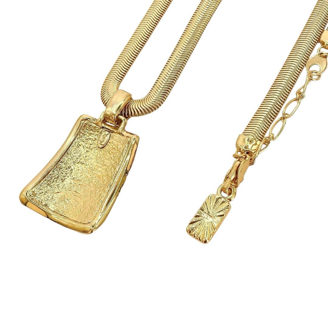 極美品✨イヴサンローラン YSL ネックレス　ゴールド　Vintage　ロゴ刻印