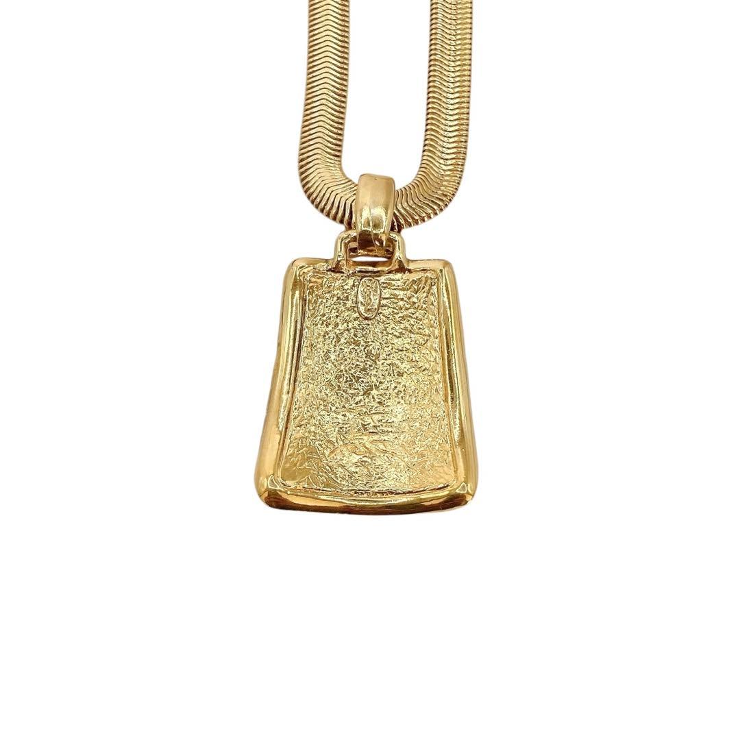 極美品✨イヴサンローラン YSL ネックレス　ゴールド　Vintage　ロゴ刻印