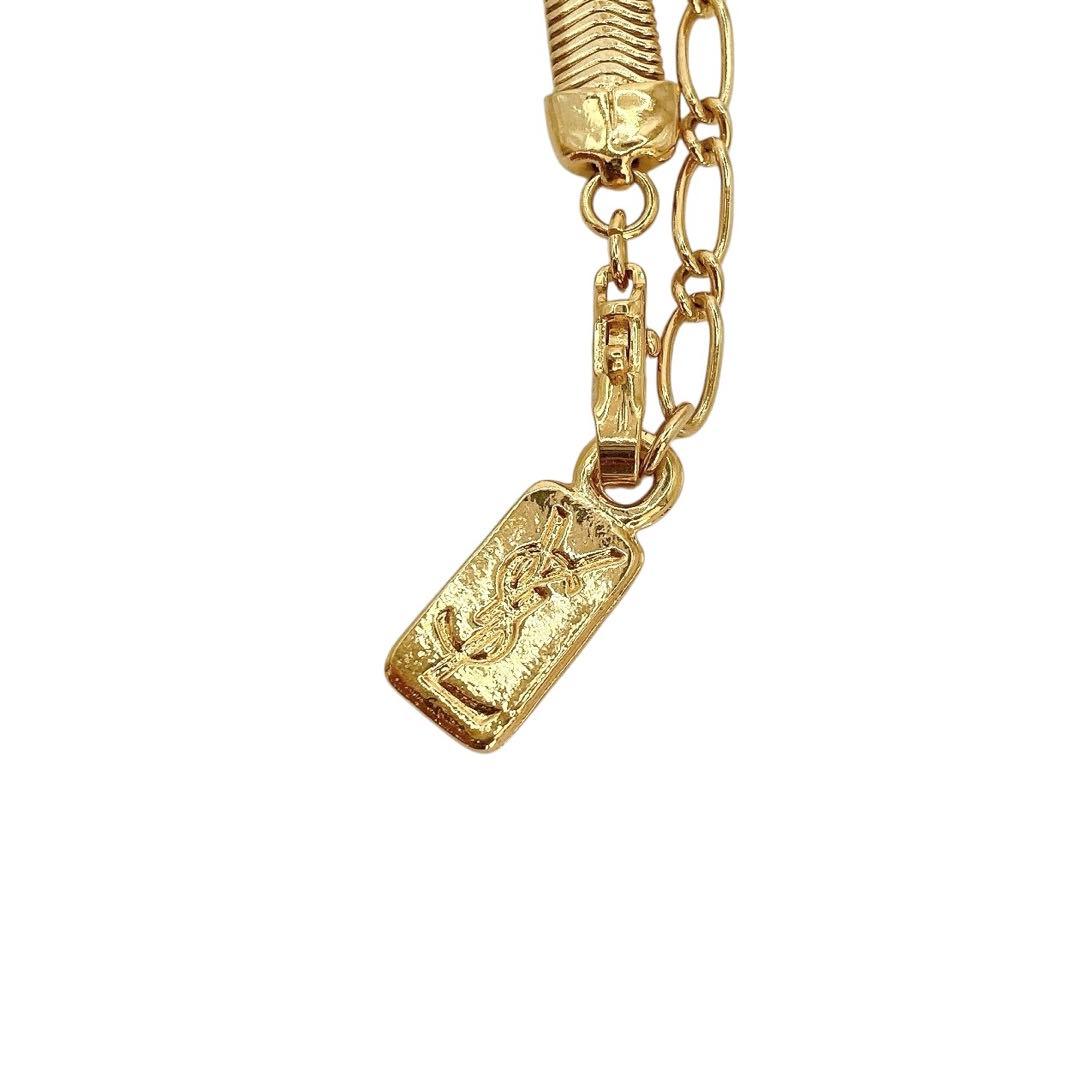 極美品✨イヴサンローラン YSL ネックレス　ゴールド　Vintage　ロゴ刻印