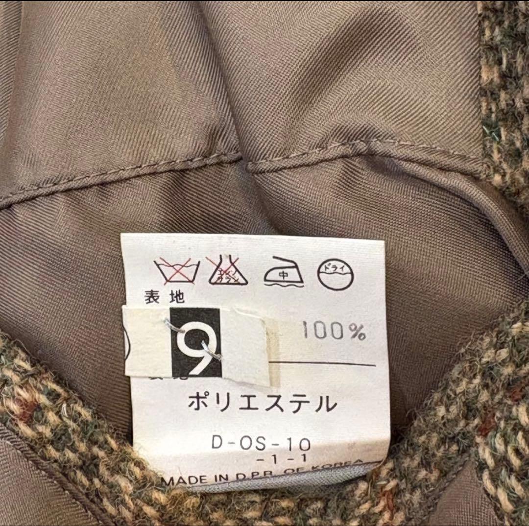 【極美品】ハリスツイード　テーラードジャケット　ブラウン　チェック　くるみボタン