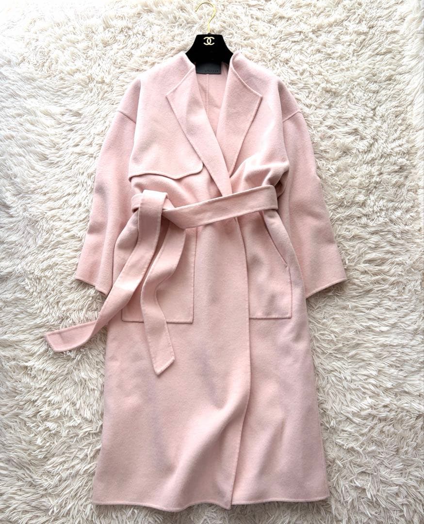 【専用✨】uncraveライトリバー ロングコート ベルト付 ピンク スプリング