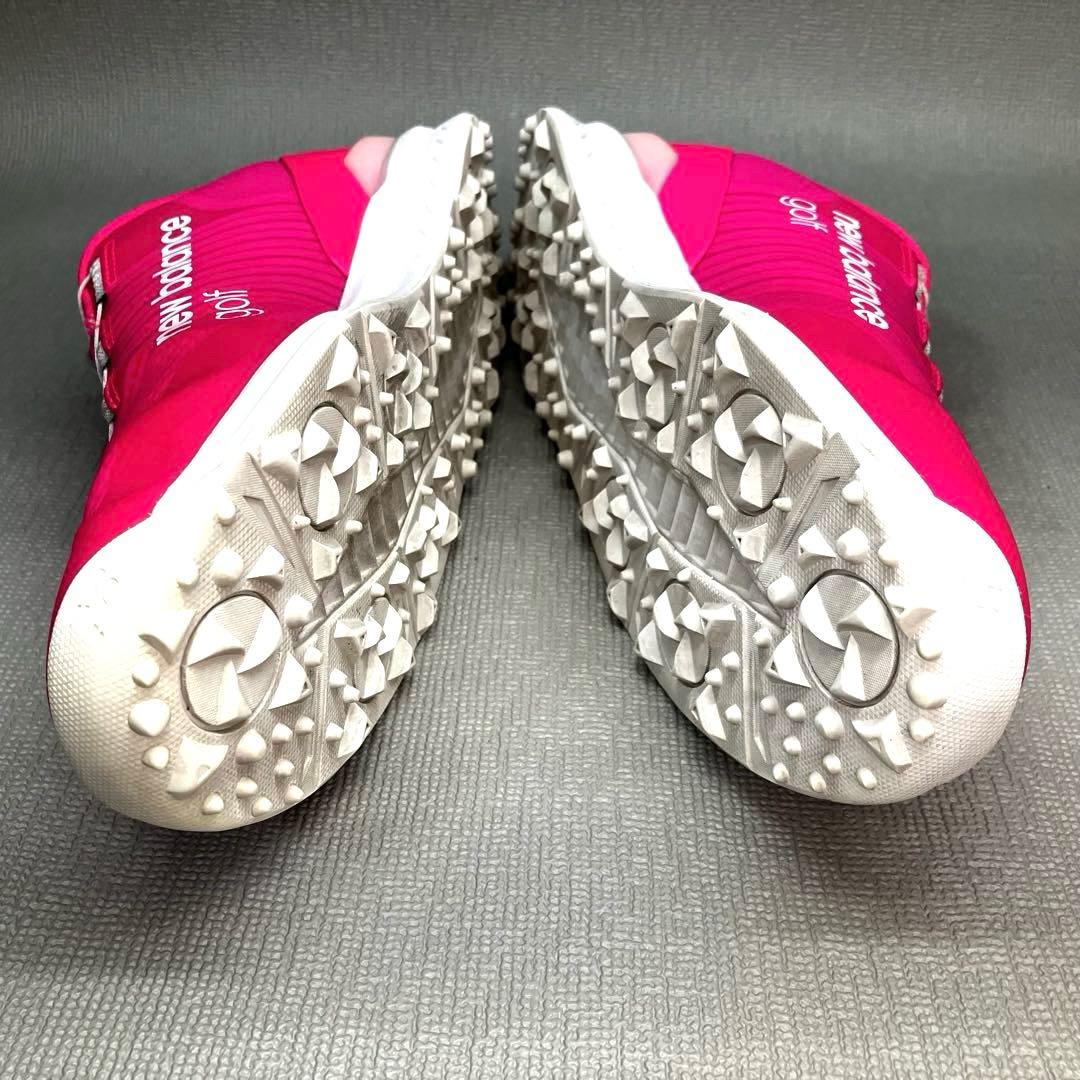【極美品】 ニューバランス 24㌢ゴルフシューズ 蛍光ピンク BOAスパイクレス