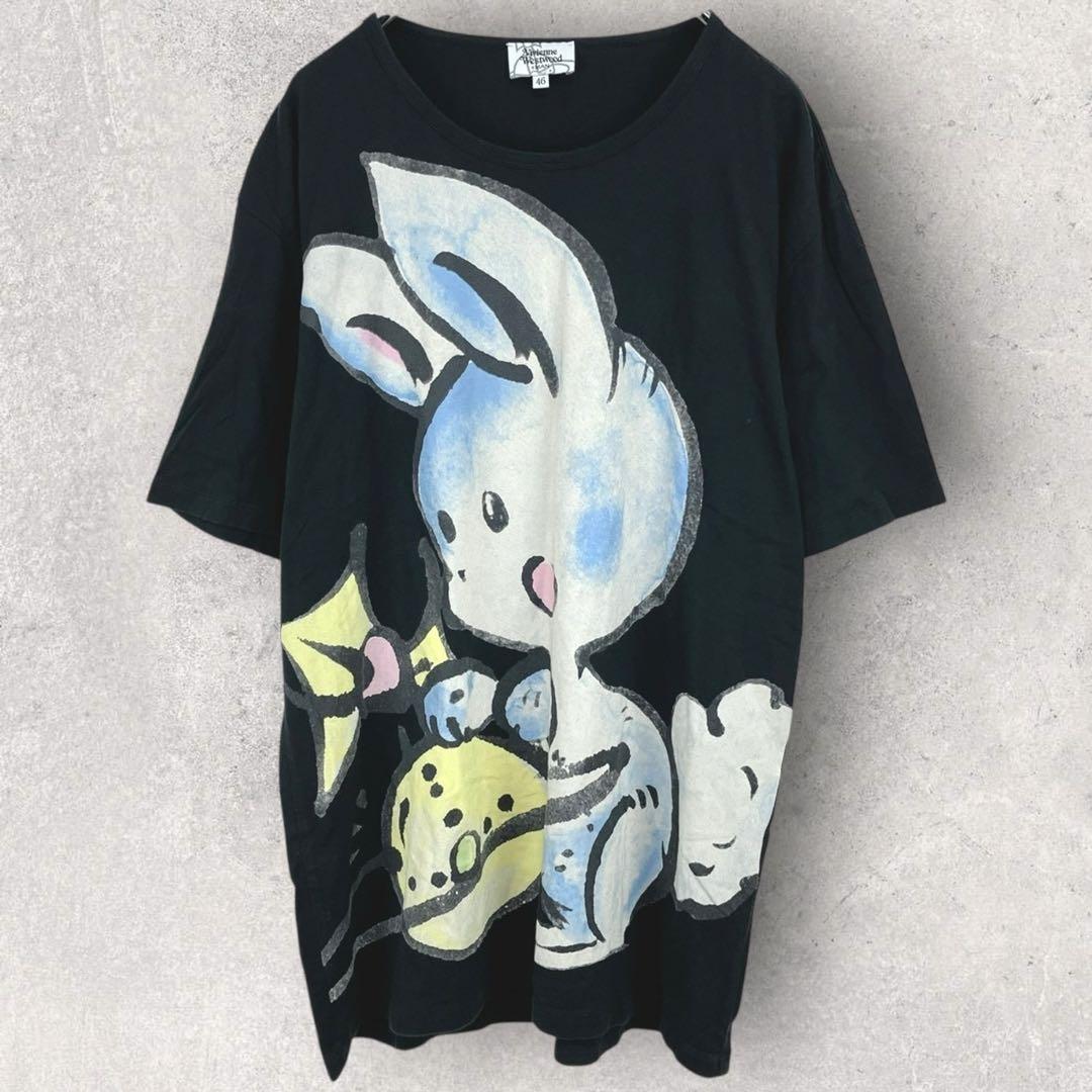 ◇【ヴィヴィアン・ウエストウッド】半袖Tシャツ M ウサギプリント 綿100％