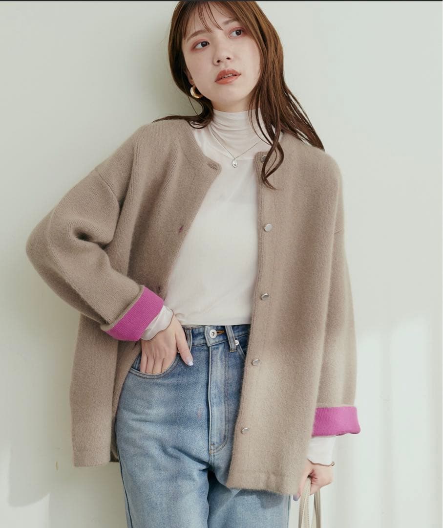 新品 natural couture フェイスニットコート