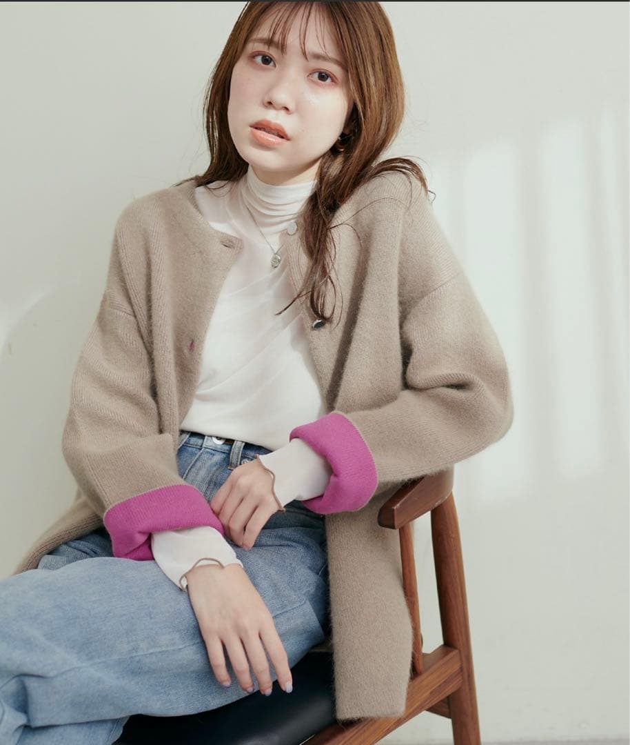 新品 natural couture フェイスニットコート