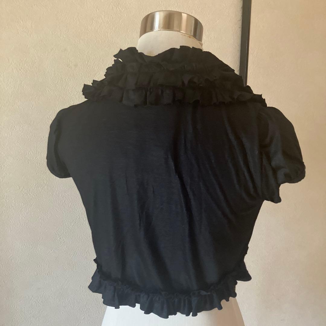 新品・ブラックピースナウ・フリル付きブラックボレロd
