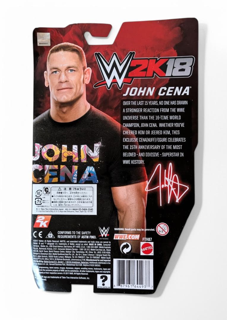 WWE ジョンシナ　John Cena 限定フィギュア　直筆サインプレート　箱付