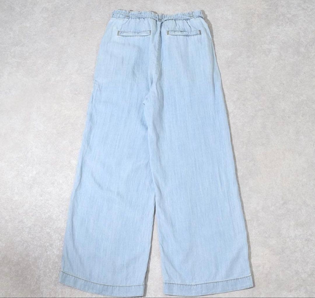 アンダール andar Ice Tencel デニムワイドパンツ クリーンブルー