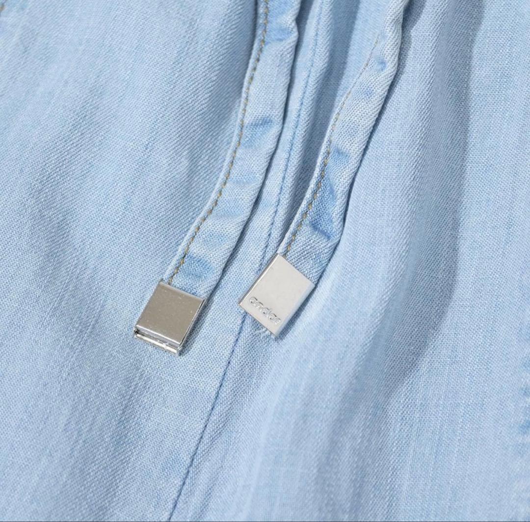 アンダール andar Ice Tencel デニムワイドパンツ クリーンブルー