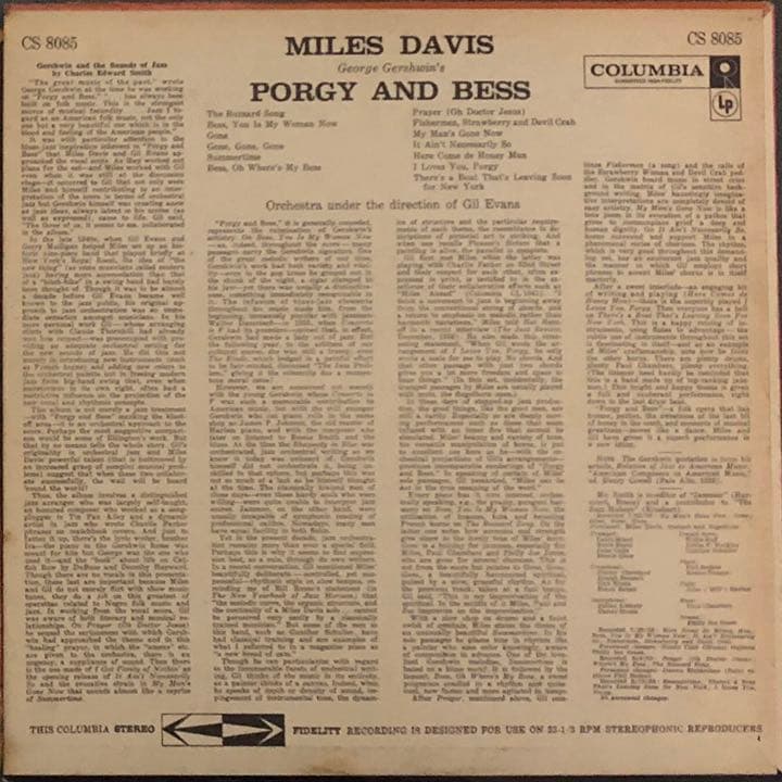 【US盤 2eye】MILES DAVIS - PORGY AND BESS